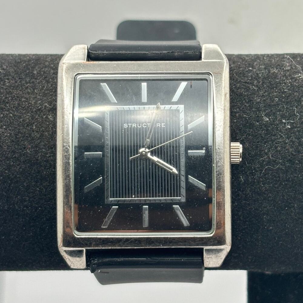 Silver & Black Men's Watch